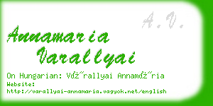 annamaria varallyai business card